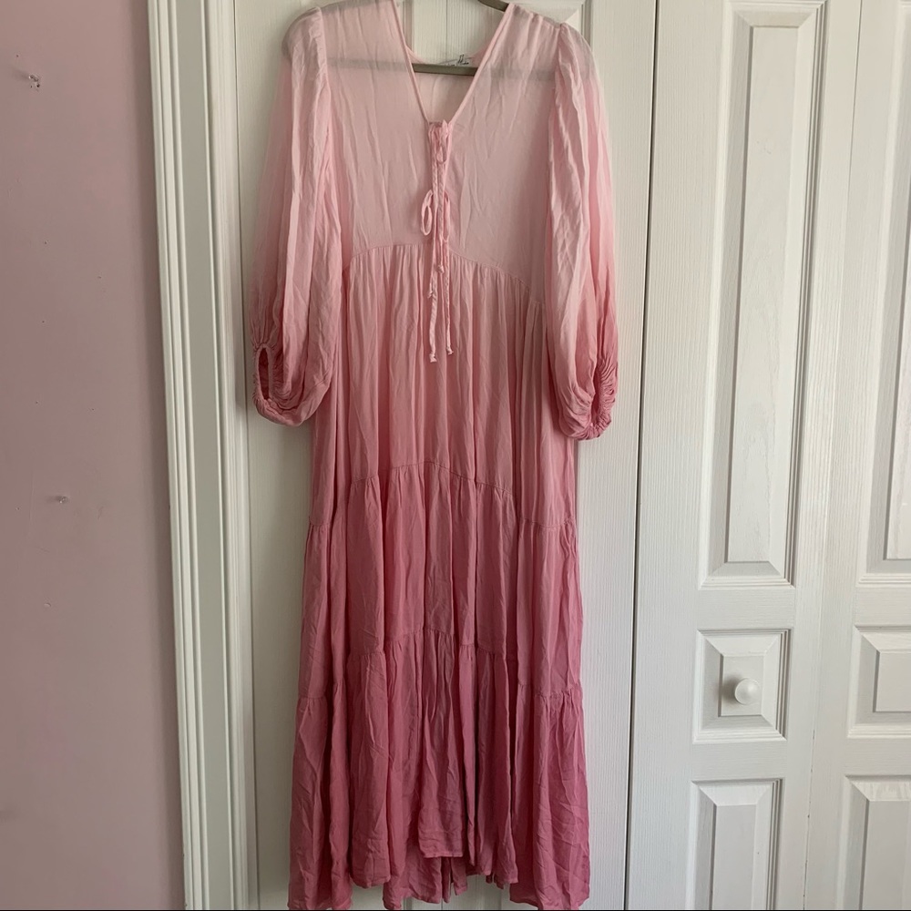 Pink Ombré Oversized Maxi Dress Size S (fits like a L)